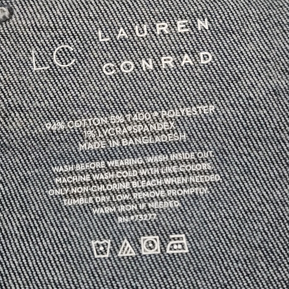 LC Lauren Conrad Wide Leg Super High Rise Trouser Dark Blue Jeans - Picture 8 of 15